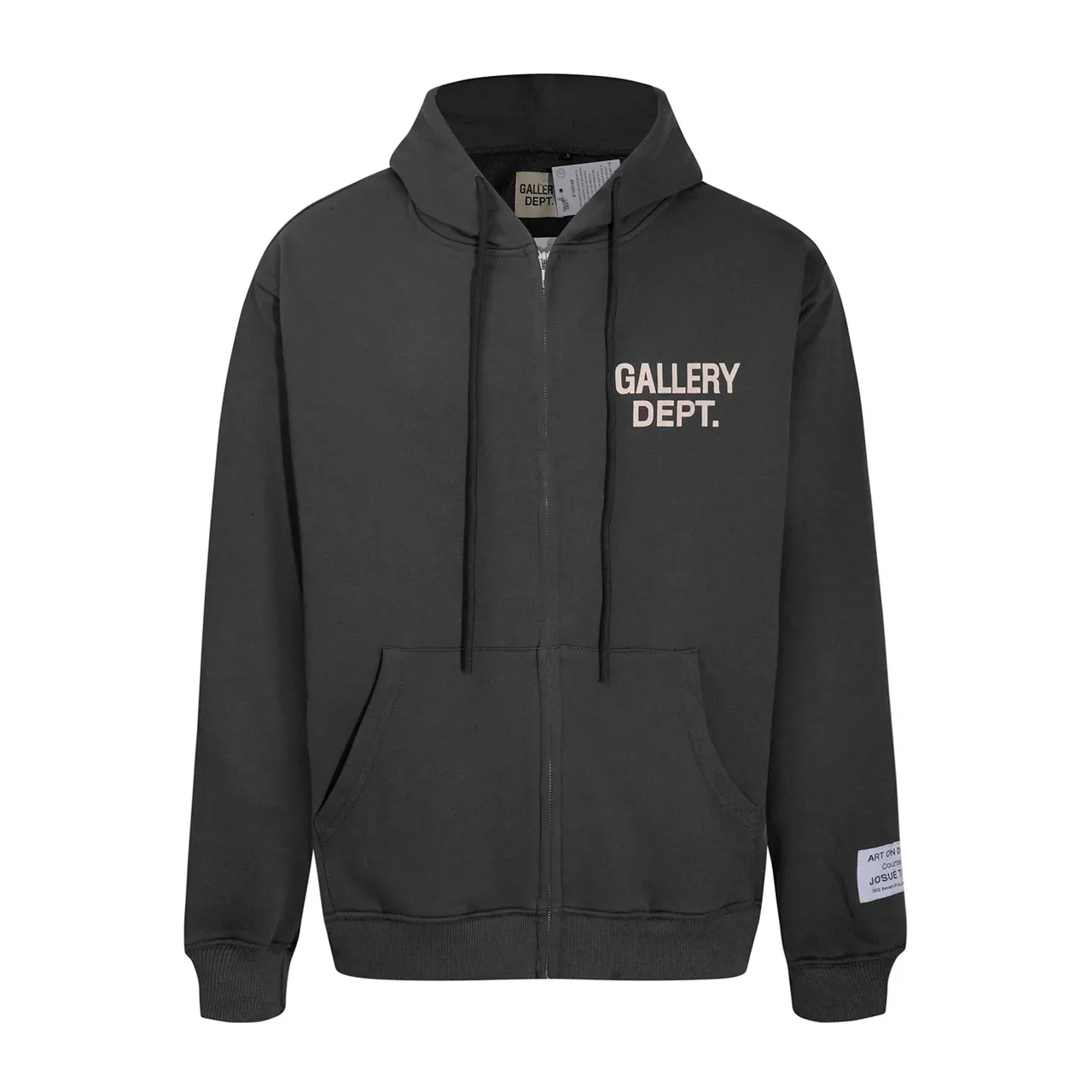 Gallery Dept Zip-Up Gray Black Hooded Hoodie 7