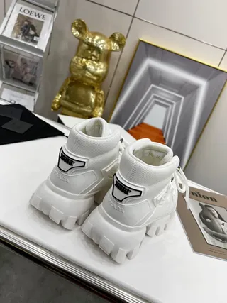 All-White High-Top Chunky Sneaker 6