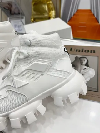 All-White High-Top Chunky Sneaker 7