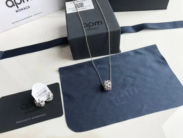 apm MONACO Silver-Tone Pavé Crystal Barrel Charm Necklace 6