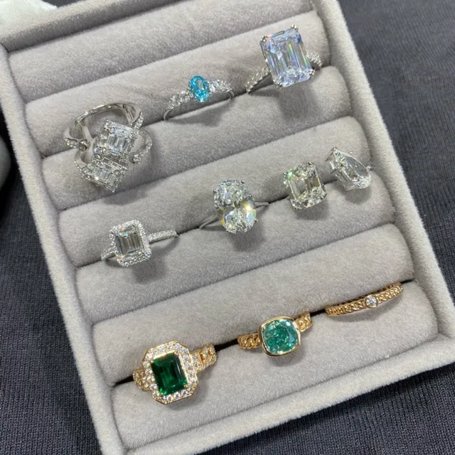Assorted Halo-Set Gemstone and Diamond Rings 2