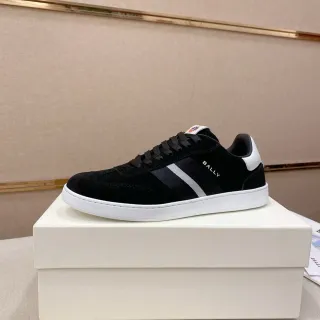 BALLY Lifestyle Sneaker Black White Suede Upper Two-Tone Side Stripe Lifestyle Sneakers