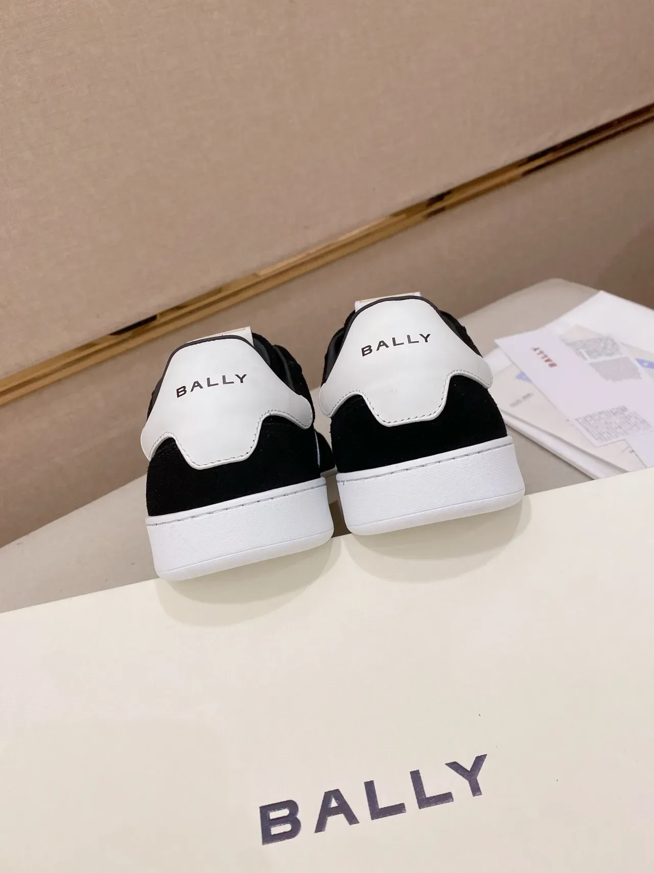 BALLY Lifestyle Sneaker Black White Suede Upper Two-Tone Side Stripe Lifestyle Sneakers 3