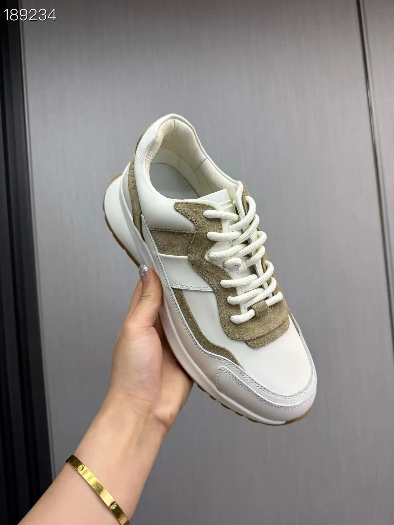 Bally White and Beige Panelled Lifestyle Sneakers 3
