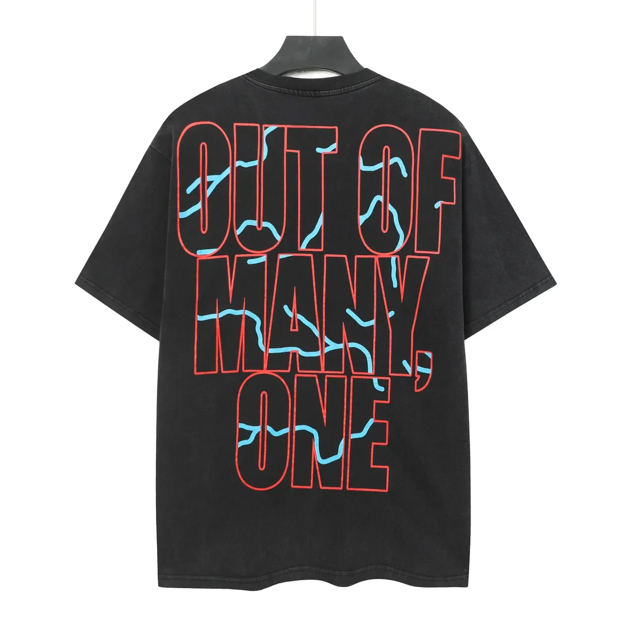 Beige Black Graphic-Print Oversized-Fit T-Shirt 4