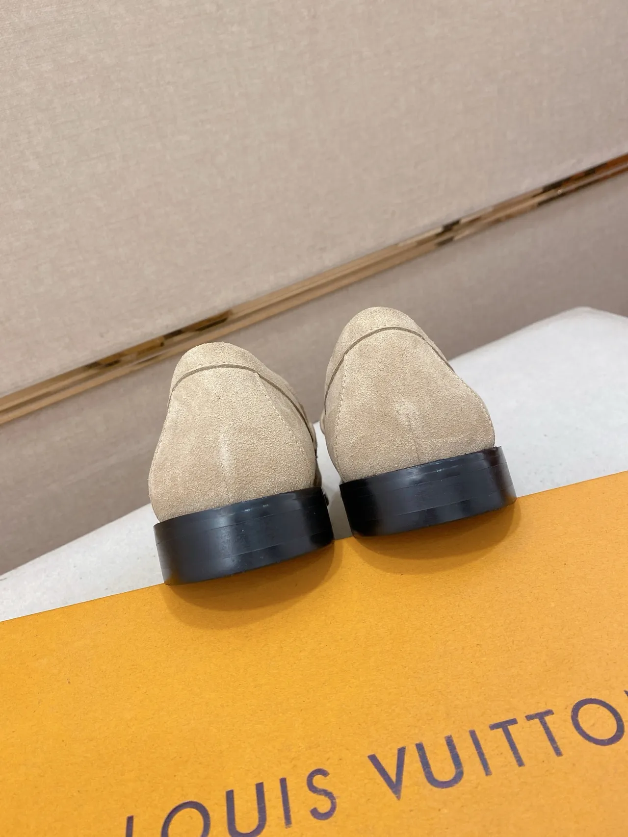 Beige Black Suede Upper Metal Bit Strap Loafer 3