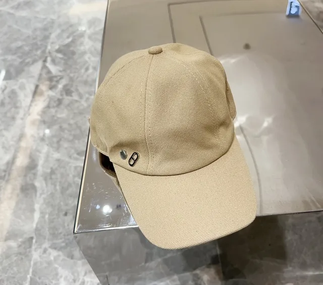 Beige Canvas Two-Button Adjustable Baseball Cap 3