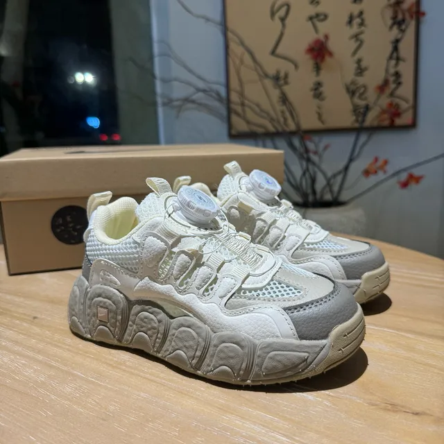 Beige Pink Sculpted Sole Laceless BOA-Style Dial Closure Chunky Sneakers 14