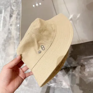 Beige Silver Woven Canvas Texture Structured Panel Crown Bucket Hat