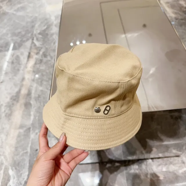 Beige Silver Woven Canvas Texture Structured Panel Crown Bucket Hat 3