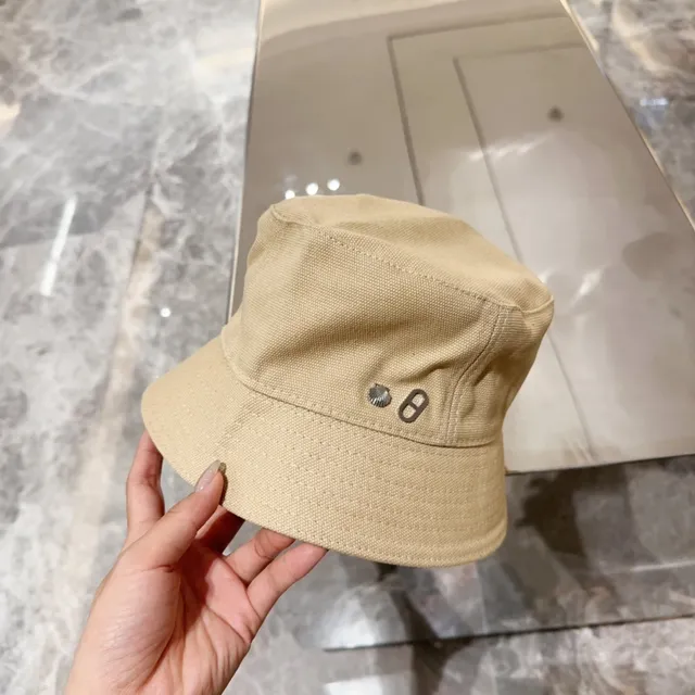 Beige Silver Woven Canvas Texture Structured Panel Crown Bucket Hat 4