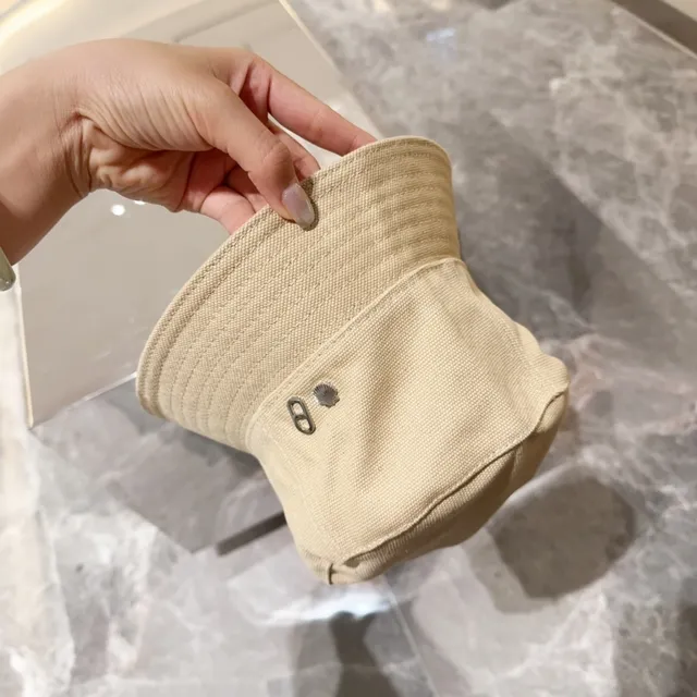 Beige Silver Woven Canvas Texture Structured Panel Crown Bucket Hat 7