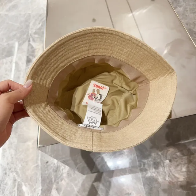 Beige Silver Woven Canvas Texture Structured Panel Crown Bucket Hat 8