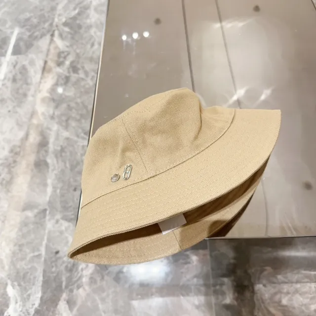 Beige Silver Woven Canvas Texture Structured Panel Crown Bucket Hat 9