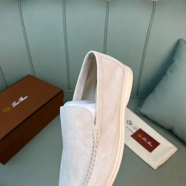Beige Suede Moc-Toe Slip-On Loafers 3