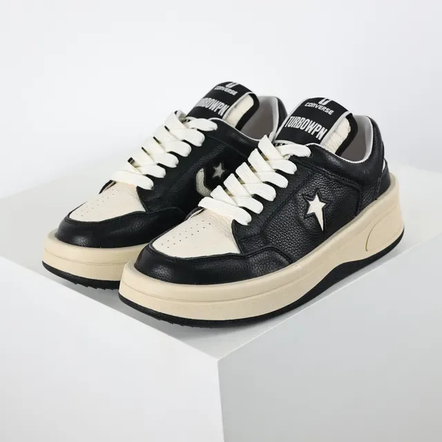 Black and Cream Star Logo Platform Lifestyle Sneakers 2