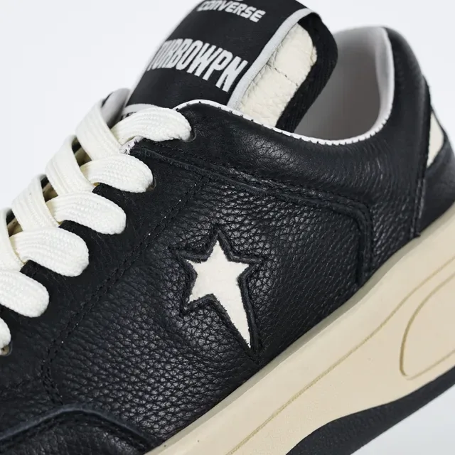 Black and Cream Star Logo Platform Lifestyle Sneakers 6