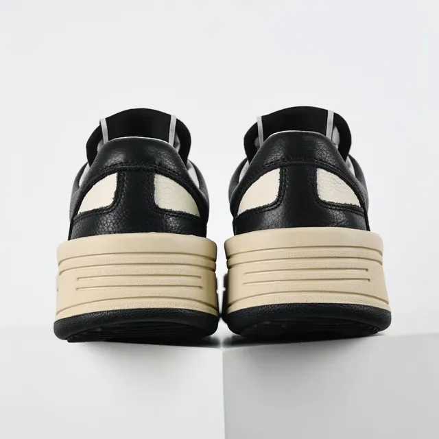 Black and Cream Star Logo Platform Lifestyle Sneakers 8