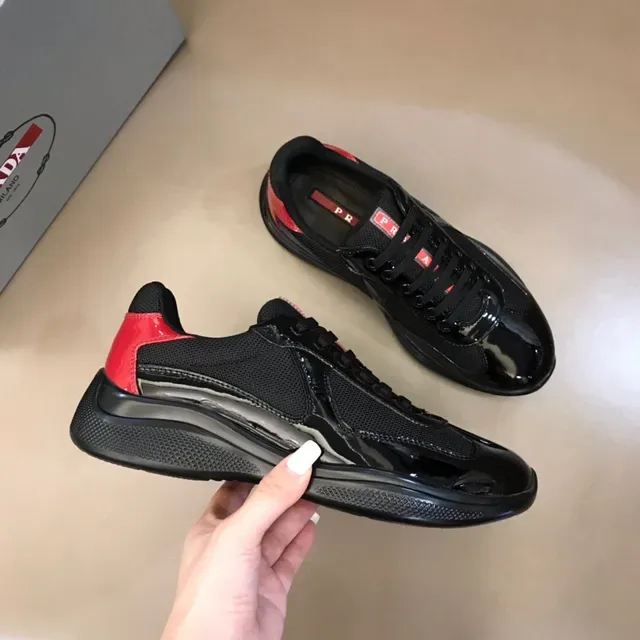 Black and Red Patent Accent Lifestyle Sneaker 6