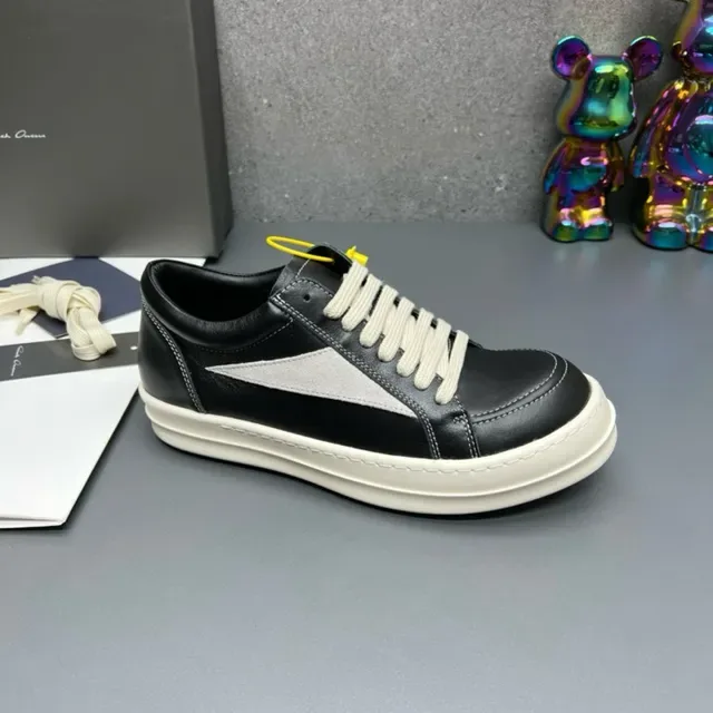 Black and White Panelled Leather Lifestyle Sneakers 4