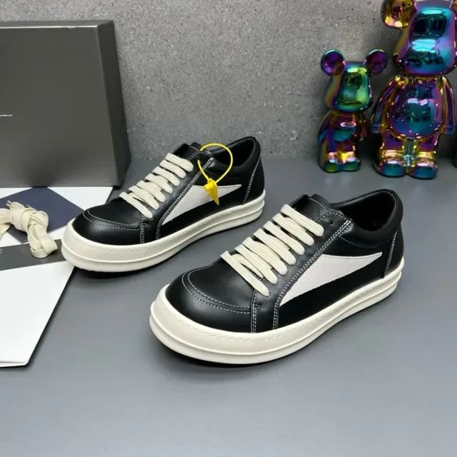 Black and White Panelled Leather Lifestyle Sneakers 6