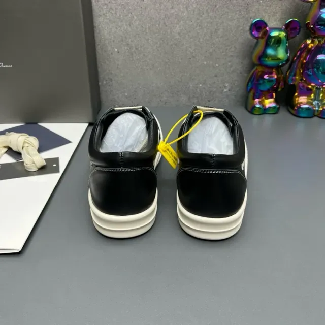 Black and White Panelled Leather Lifestyle Sneakers 7
