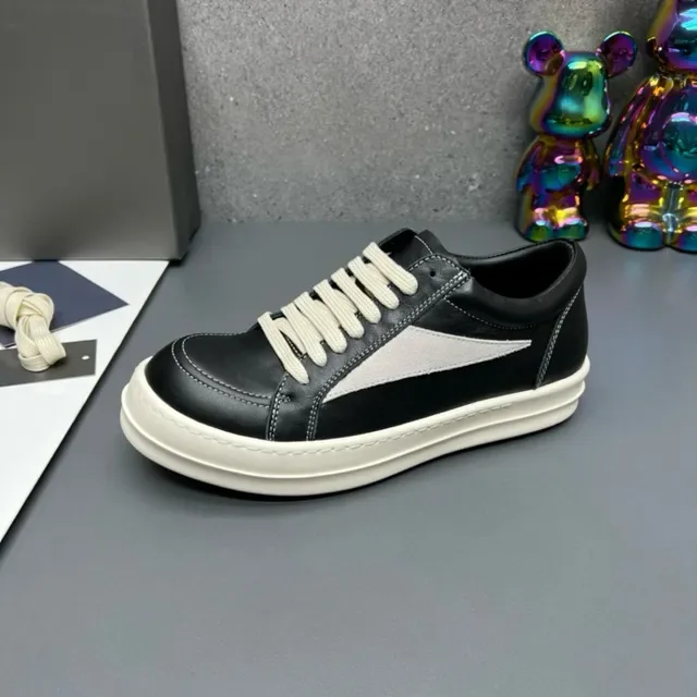 Black and White Panelled Leather Lifestyle Sneakers 8