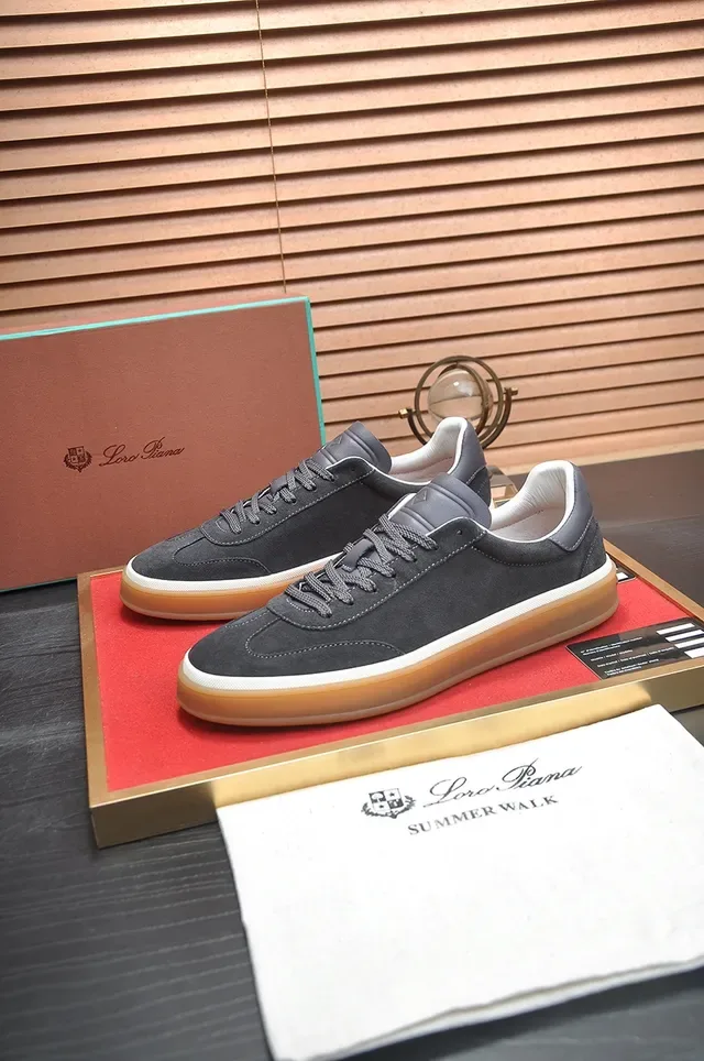 Black Beige Suede Upper Gum Rubber Sole Sneakers 4