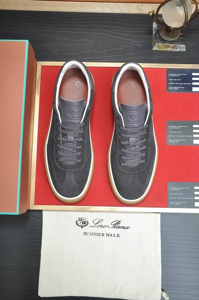 Black Beige Suede Upper Gum Rubber Sole Sneakers 5