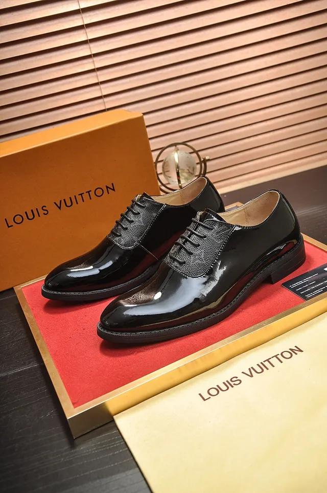 Chaussures Oxford Noir Brun Cuir Patenté Texturé Haut Brillant Quartiers 4