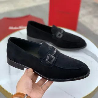 Black Brown Suede Braided Strap Loafer