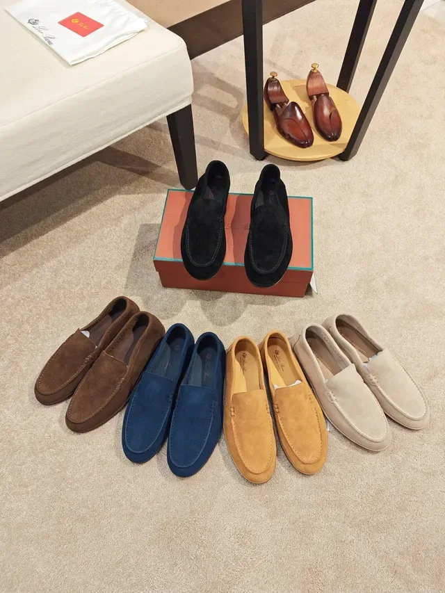 Black Brown Suede Upper Moccasin Stitching Loafer 2