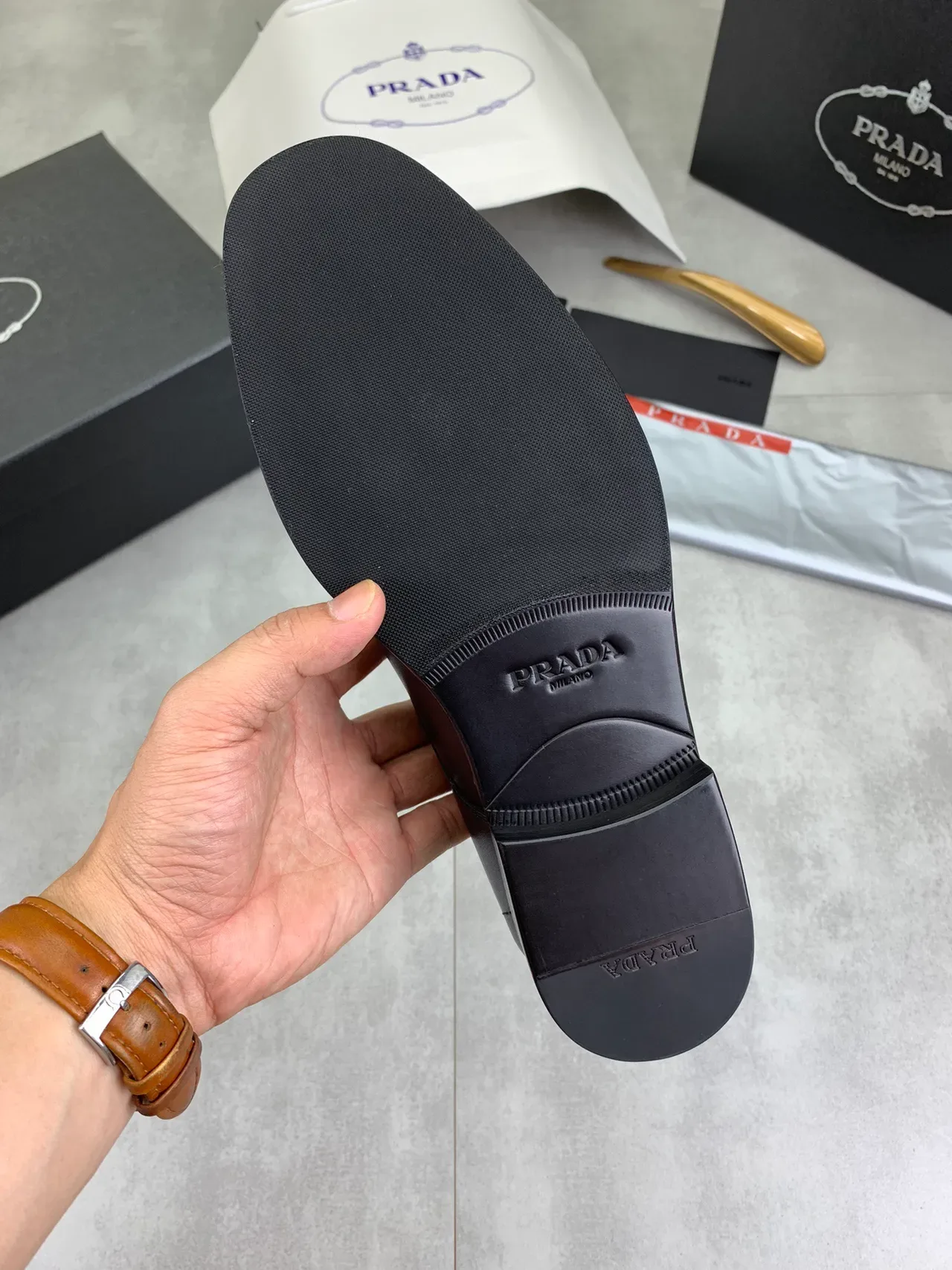 Black Cap-Toe Smooth Leather Oxford Shoes 3