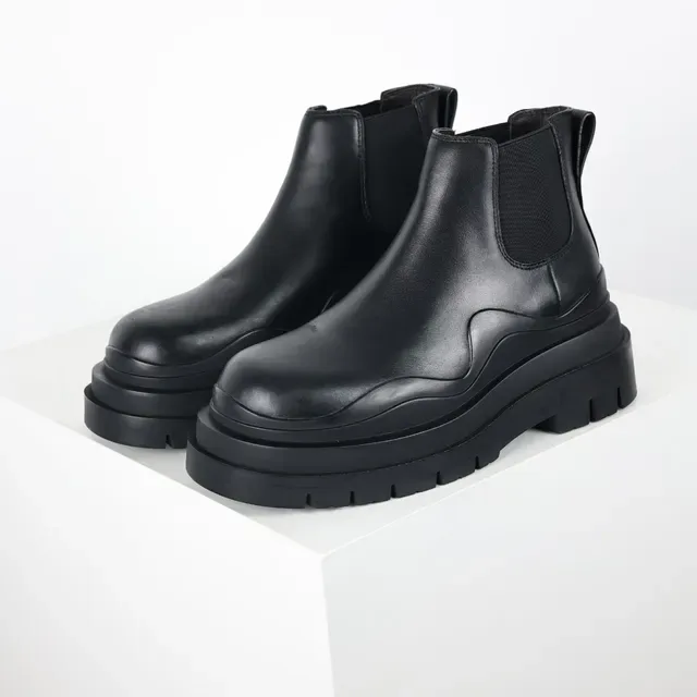 Black Chunky Sole Chelsea Boots 2