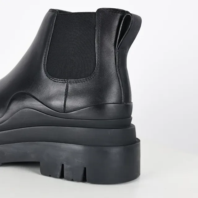 Black Chunky Sole Chelsea Boots 4