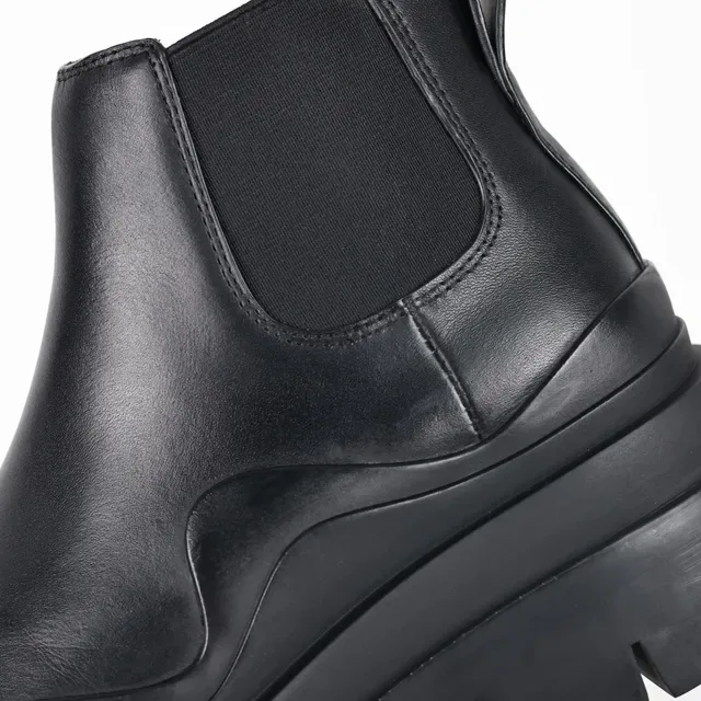 Black Chunky Sole Chelsea Boots 6