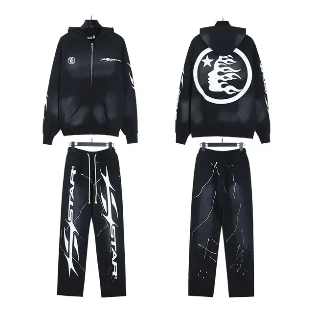 Black Distressed X-STAR Graphic Tracksuit 5