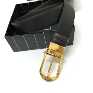 Black Gold Buckle Leather Belt