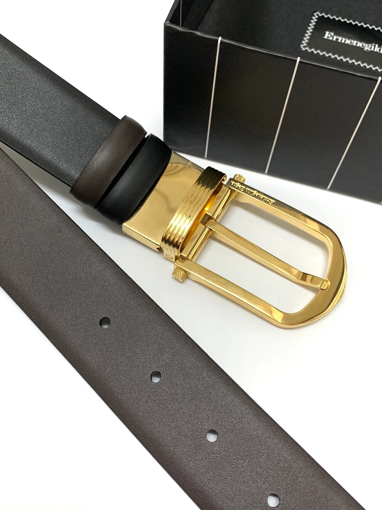 Black Gold Buckle Leather Belt 4