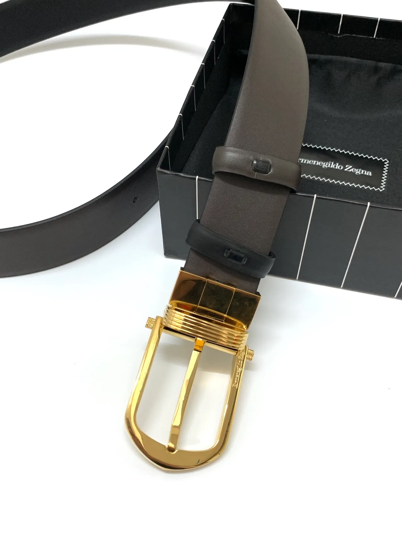 Black Gold Buckle Leather Belt 5