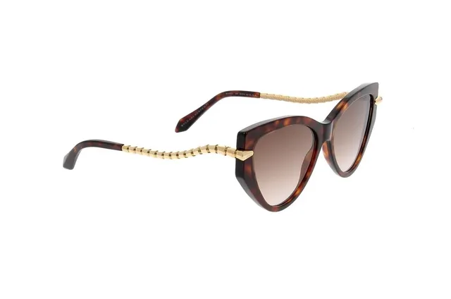 Black Gold Cat-Eye Silhouette Acetate Frame Sunglasses 2