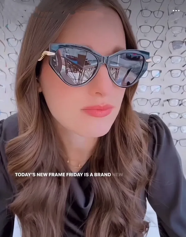 Black Gold Cat-Eye Silhouette Acetate Frame Sunglasses 6