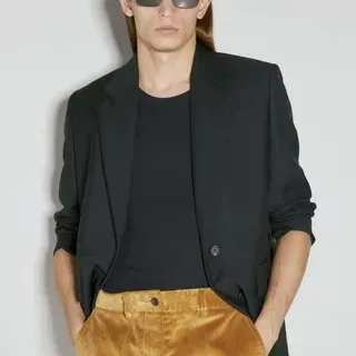 Black Gold Relaxed-Fit Single-Breasted Blazer