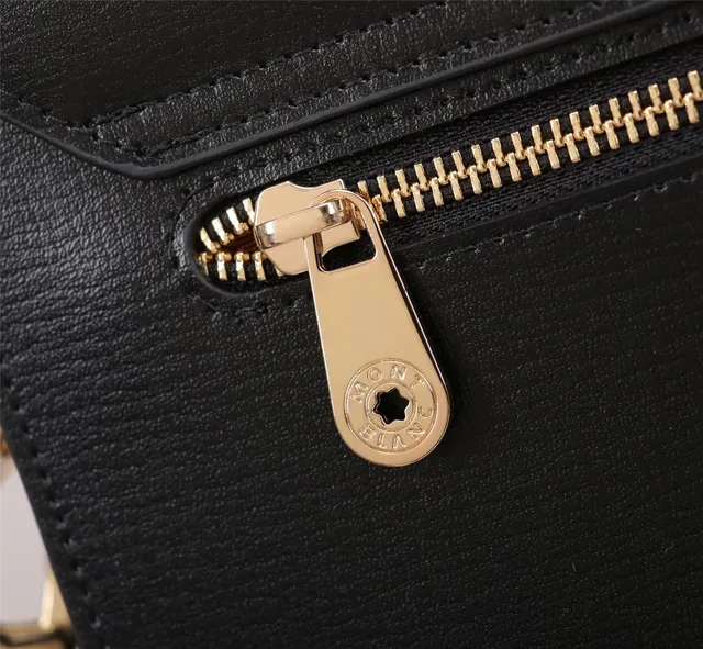 Black Gold Structured Leather-Like Exterior Combination Lock Clasp Handbag 5