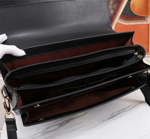 Black Gold Structured Leather-Like Exterior Combination Lock Clasp Handbag 8