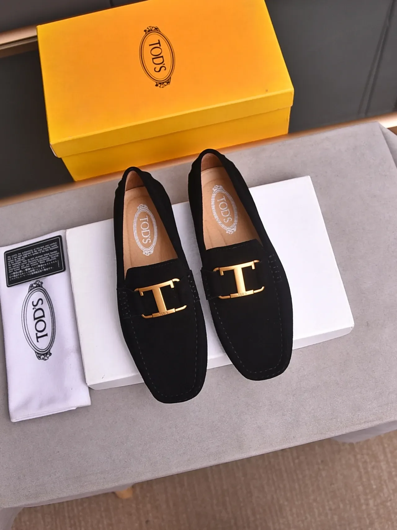 Black Gold Suede Upper Buckle Strap Loafer 2