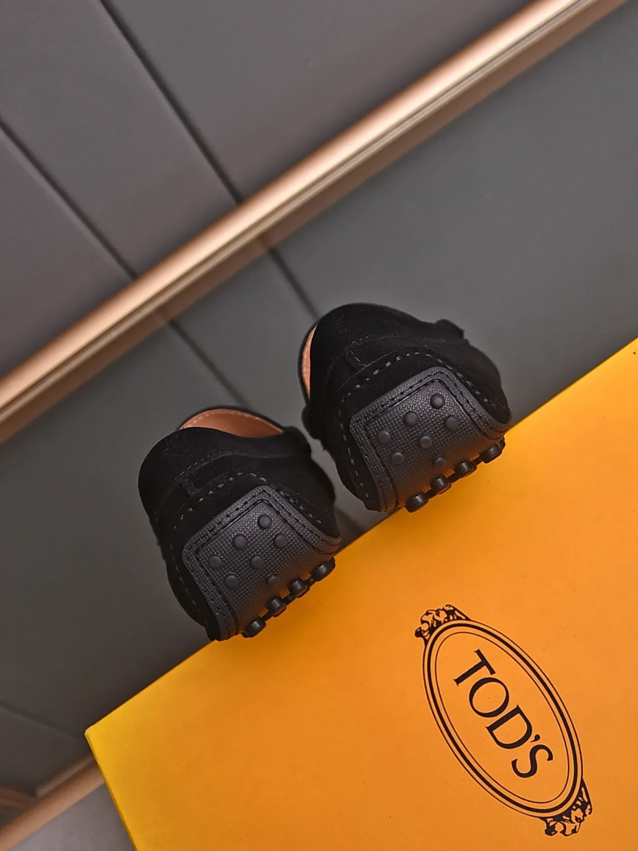 Black Gold Suede Upper Buckle Strap Loafer 3