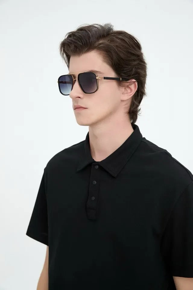 Black Gradient Tint Aviator-Inspired Square-Lens Sunglasses 9