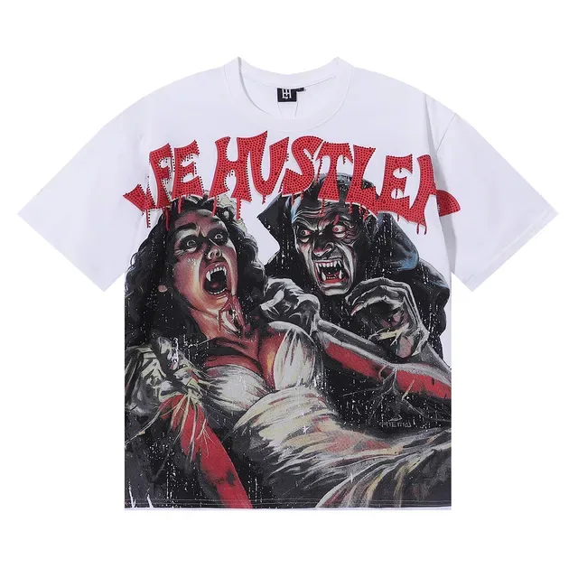 Black Graphic Horror Print T-Shirt 5