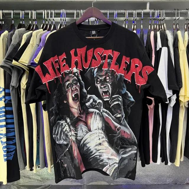 Black Graphic Horror Print T-Shirt 9